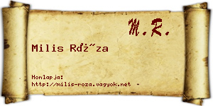 Milis Róza névjegykártya